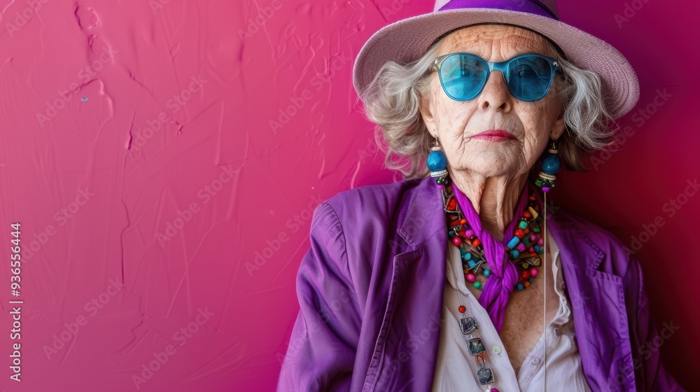 The elderly woman in style The elderly woman in style