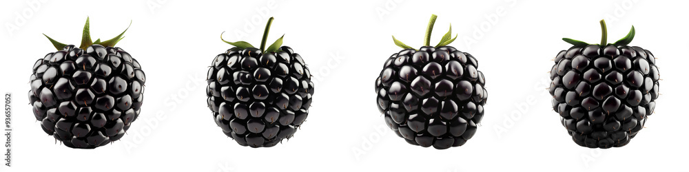 set of A Blackberry isolated on a transparent background set of A Blackberry isolated on a transparent background