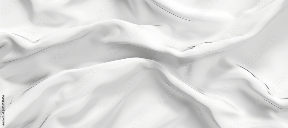 Abstract background with smooth white fabric, cloth waves, wavy silk textile, 3D render illustration Abstract background with smooth white fabric, cloth waves, wavy silk textile, 3D render illustration