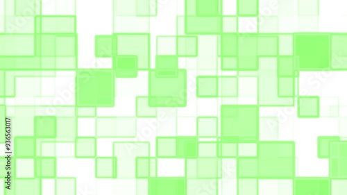 Seamless Green Geometric Pattern with Abstract Squares photo