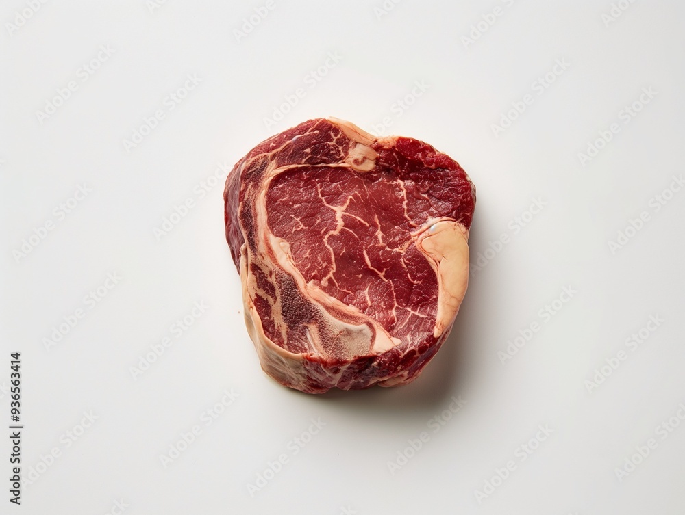 A steak of thick cut. Fresh, juicy raw marbling meat. AI generated A steak of thick cut. Fresh, juicy raw marbling meat. AI generated