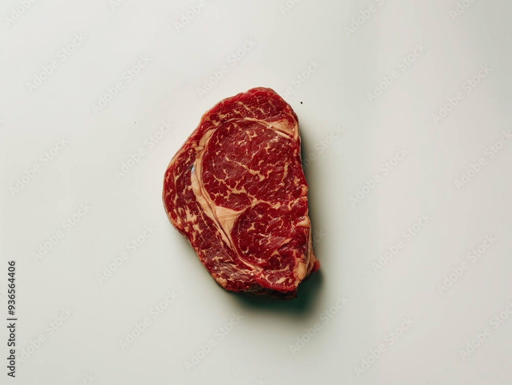 A steak of thick cut. Fresh, juicy raw marbling meat. AI generated A steak of thick cut. Fresh, juicy raw marbling meat. AI generated