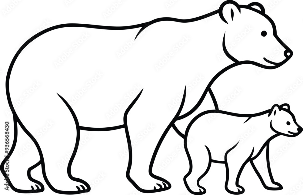 polar bear vector illustration with baby polar bear vector illustration with baby