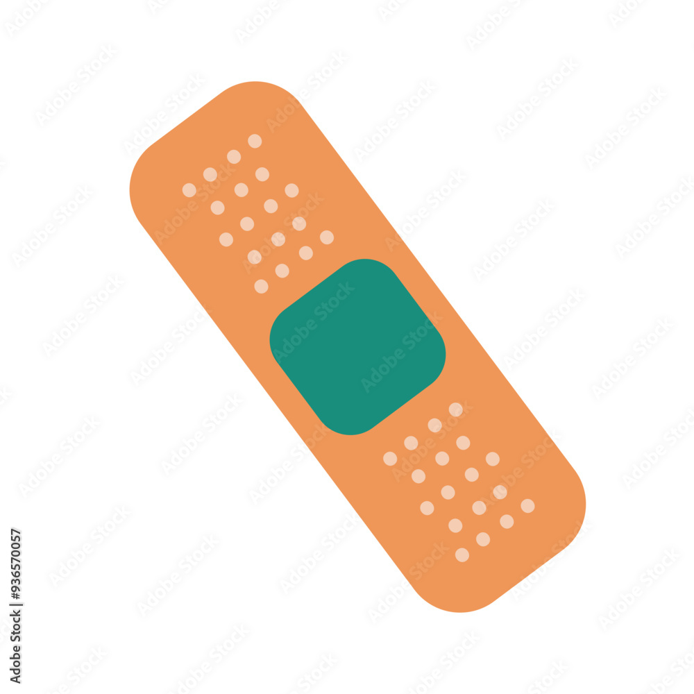 A simple adhesive bandage displayed on a white background for first aid and injury care A simple adhesive bandage displayed on a white background for first aid and injury care