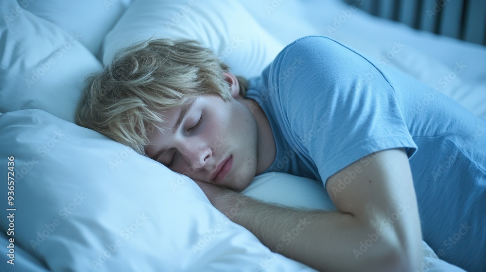 The man sleeping peacefully The man sleeping peacefully