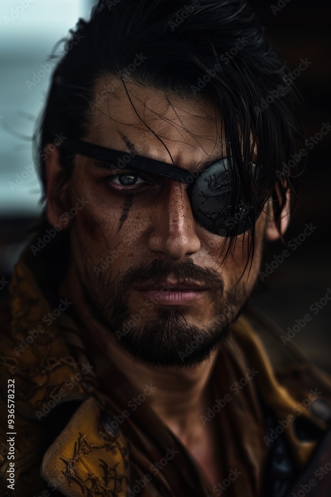 A closeup of a fierce warrior, showing strength and resilience, enhanced by dramatic lighting for depth A closeup of a fierce warrior, showing strength and resilience, enhanced by dramatic lighting for depth