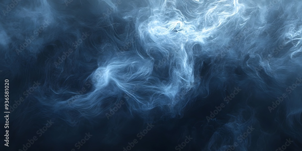 Swirling smoke in dark and light symphony, Abstract dance of fog and light on floor with black background Swirling smoke in dark and light symphony, Abstract dance of fog and light on floor with black background