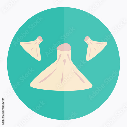 Khinkali or georgian dumplings. Caucasian traditional meal. Vector art for restaurant menu concept. Flat illustration