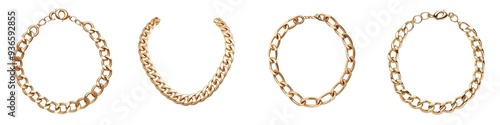 Wallpaper Mural Set of elegant gold chains featuring unique designs, perfect for accessorizing and enhancing any outfit or jewelry collection. Torontodigital.ca
