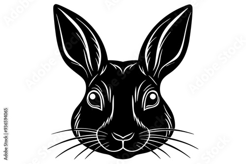 black and white rabbit