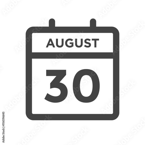 August 30 Calendar Day or Calender Date - Deadline or Appointment photo