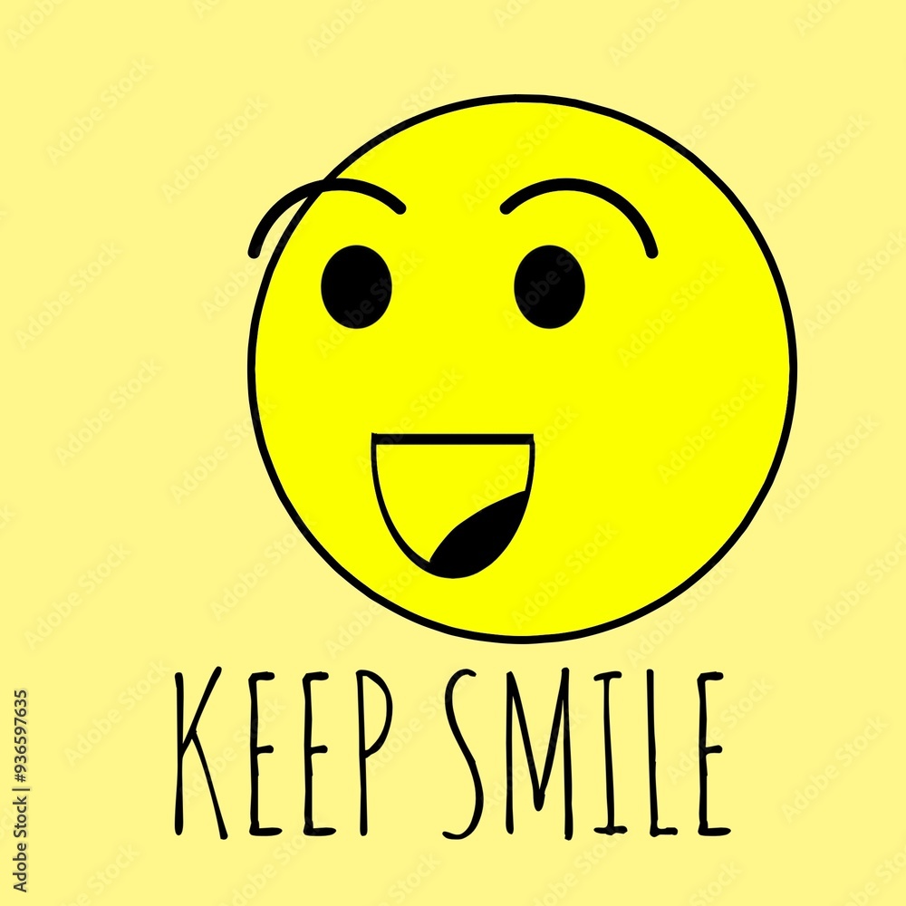 Fototapeta premium happy smiley face with Keep Smile text