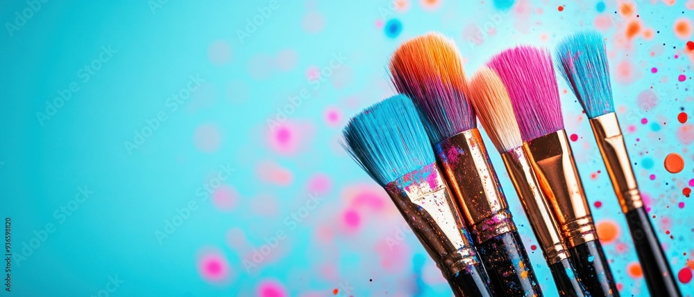 Vibrant Paintbrushes with Colorful Strokes Vibrant Paintbrushes with Colorful Strokes