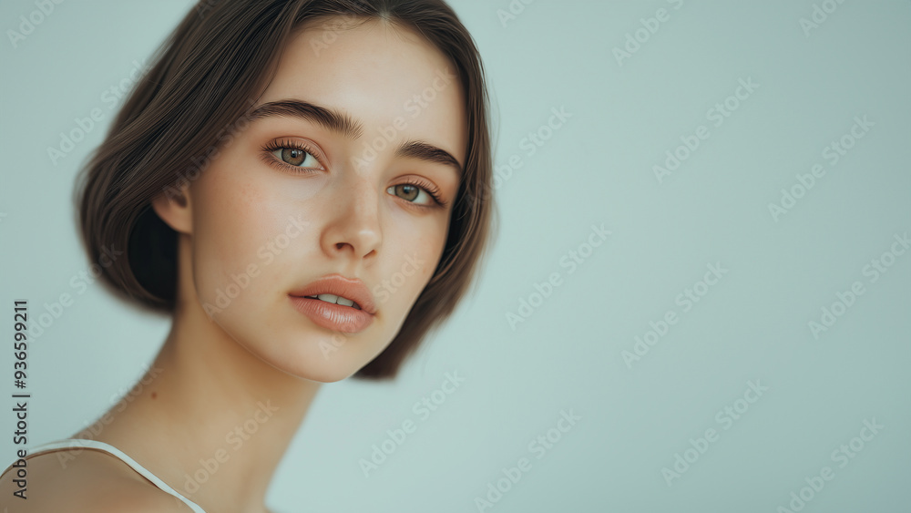 Elegantes Studioporträt einer selbstbewussten europäischen Frau Elegantes Studioporträt einer selbstbewussten europäischen Frau