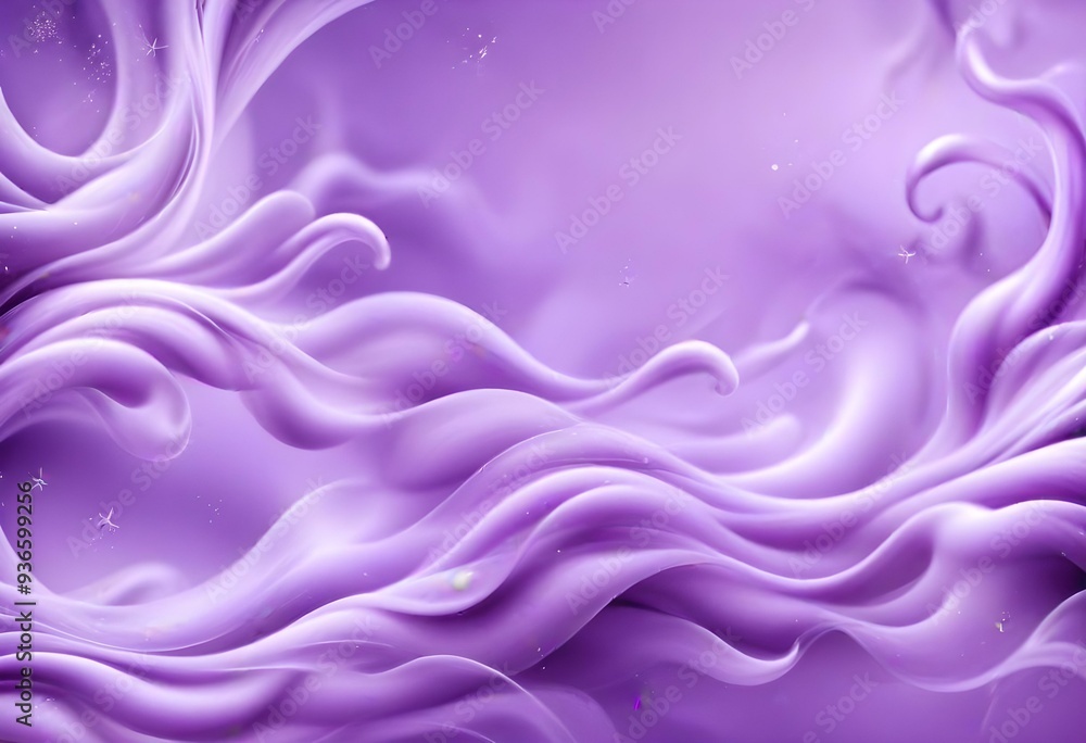Obraz premium Flowing purple violet and white abstract background with soft, wavy shapes and subtle sparkles, silk like waves and smoothness