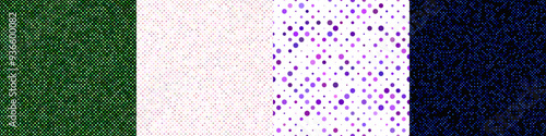 Seamless geometric dot pattern background set