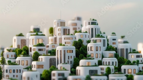 A city where all buildings are smart, adaptive, and contribute to overall sustainability, urban development, sustainability, technological innovation