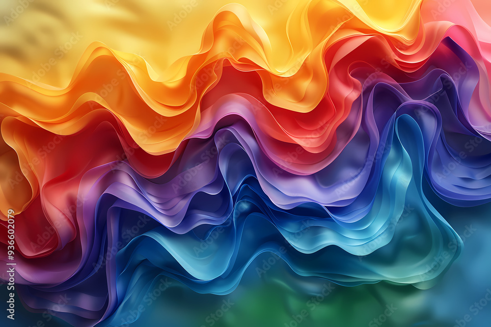 A vibrant, flowing wave of colorful fabric in shades of orange, red, purple, and blue, creating a dynamic and energetic visual effect. A vibrant, flowing wave of colorful fabric in shades of orange, red, purple, and blue, creating a dynamic and energetic visual effect.