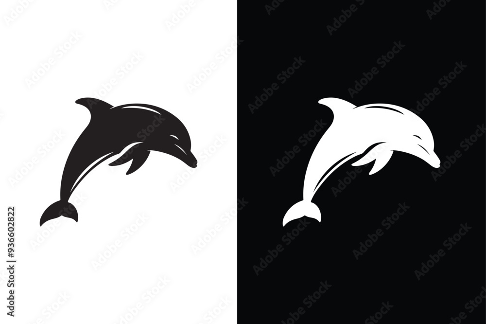 Obraz premium Dolphin icon, Vector icon isolated on white background.