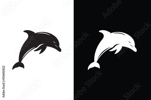 Dolphin icon, Vector icon isolated on white background.