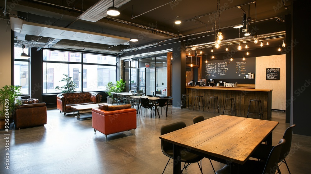 Startup space featuring a laid-back atmosphere and creative energy Startup space featuring a laid-back atmosphere and creative energy