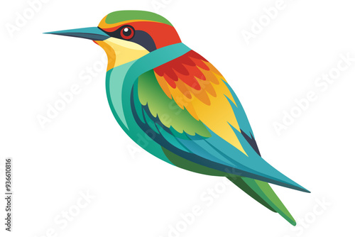 European bee eater vector art illustration