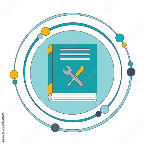 flat design user manual with wrench and screwdriver icon vector illustration