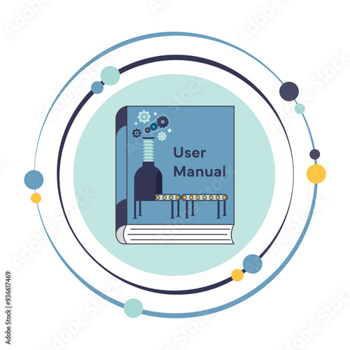 flat design user manual with wrench and screwdriver icon vector illustration