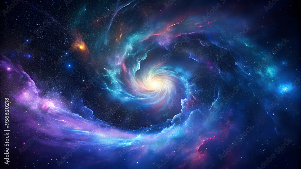 Galactic nebula in vibrant colors swirling with energy and light Galactic nebula in vibrant colors swirling with energy and light