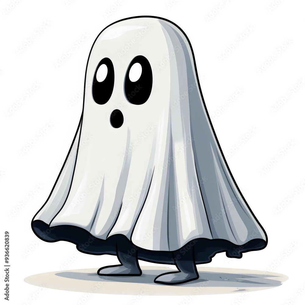 Funny cartoons ghost that seems surprised.Black and white colors. Transparent background, 300 DPI, high quality PNG. Funny cartoons ghost that seems surprised.Black and white colors. Transparent background, 300 DPI, high quality PNG.