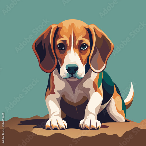 beagle digging vector the beagle is in a low stance, using its front paws to dig at the ground,