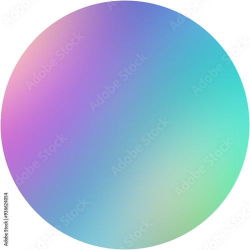 Vibrant gradient circle featuring soft pastel colors on a transparent background, ideal for various design applications