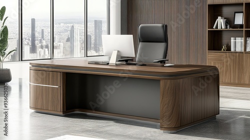 Modern desk featuring cutting-edge technology in a professional setting