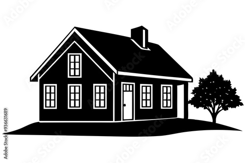 House silhouette vector illustration