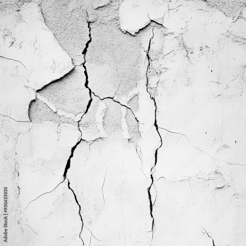 Obraz premium Cracked wall texture black and white 