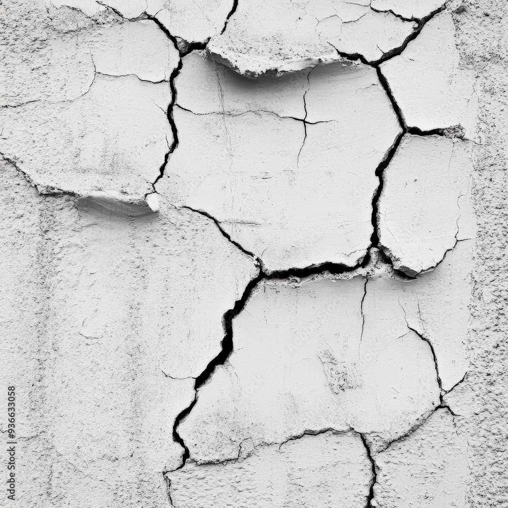 Obraz premium Cracked wall texture black and white 