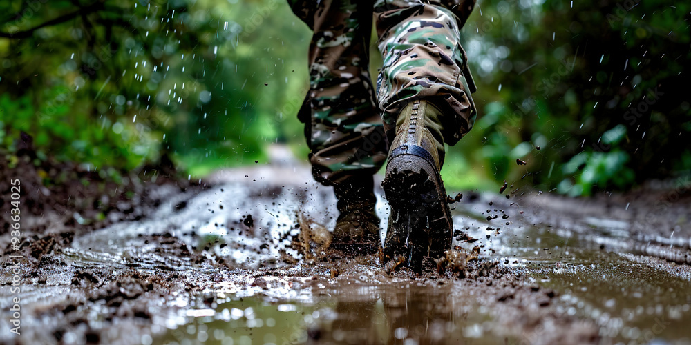 A soldier in the mud goes to war A soldier in the mud goes to war