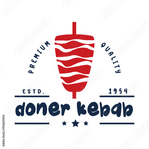 Doner kebab logo template. Shawarma logo for restaurants and markets. Premium Quality Emblems, Logo Template. 