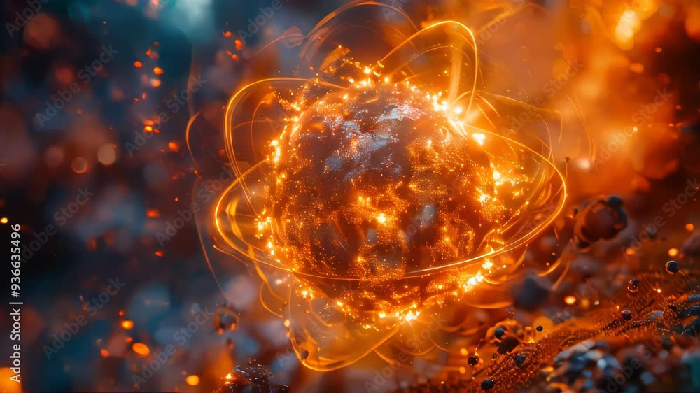 Glowing crystal ball sphere with smoke on dark background Glowing crystal ball sphere with smoke on dark background