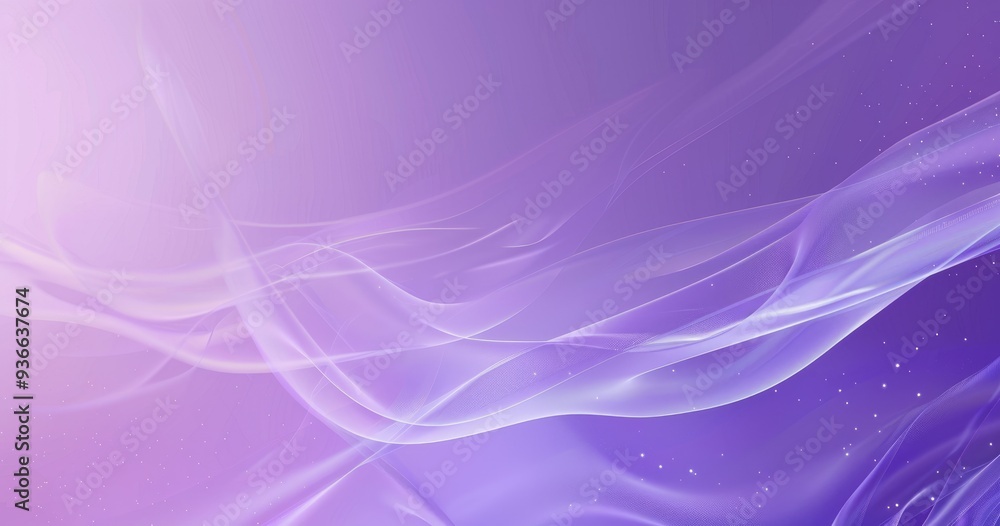 Obraz premium A soft, flowing abstract design featuring gentle waves in purple hues, creating a calming and serene atmosphere.