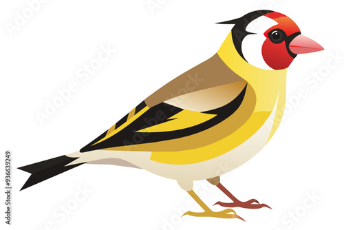 Goldfinch bird vector art illustration photo