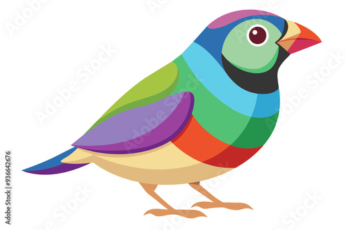  Gouldian finch bird vector art illustration