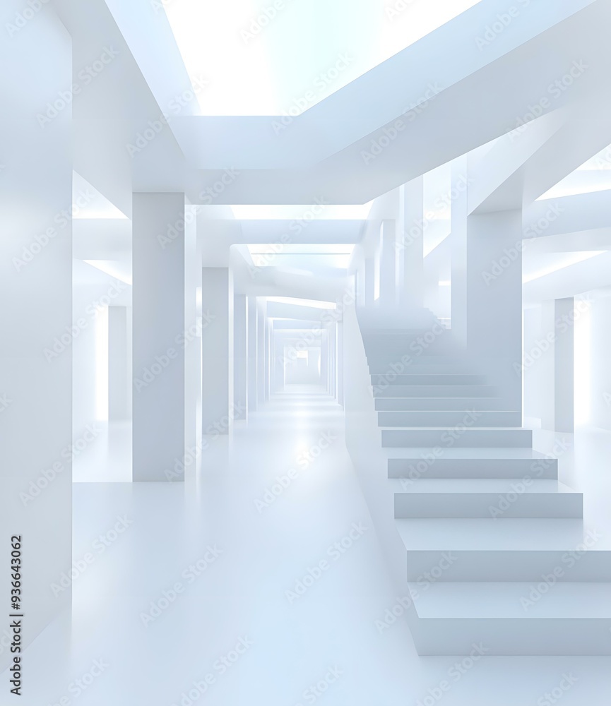 Abstract Modern Minimalist White Architecture Staircase Design Abstract Modern Minimalist White Architecture Staircase Design