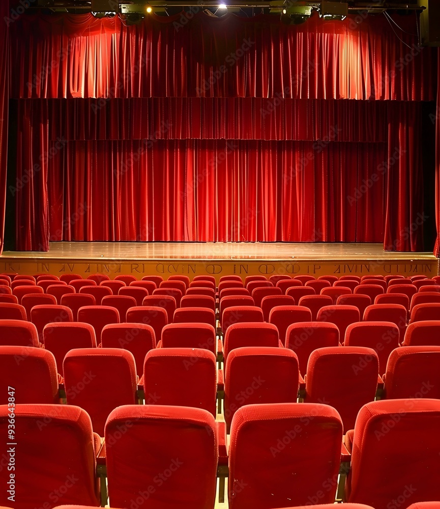 Fototapeta premium Empty Red Seats in a Theatre