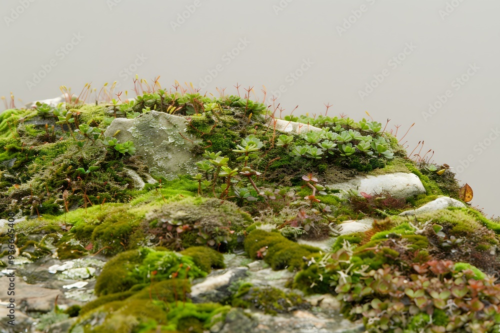 Closeup of Mossy Stone Surface Closeup of Mossy Stone Surface
