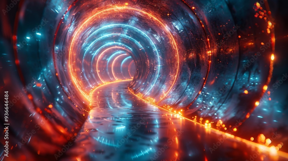 Futuristic sci-fi tunnel - generative ai Futuristic sci-fi tunnel - generative ai