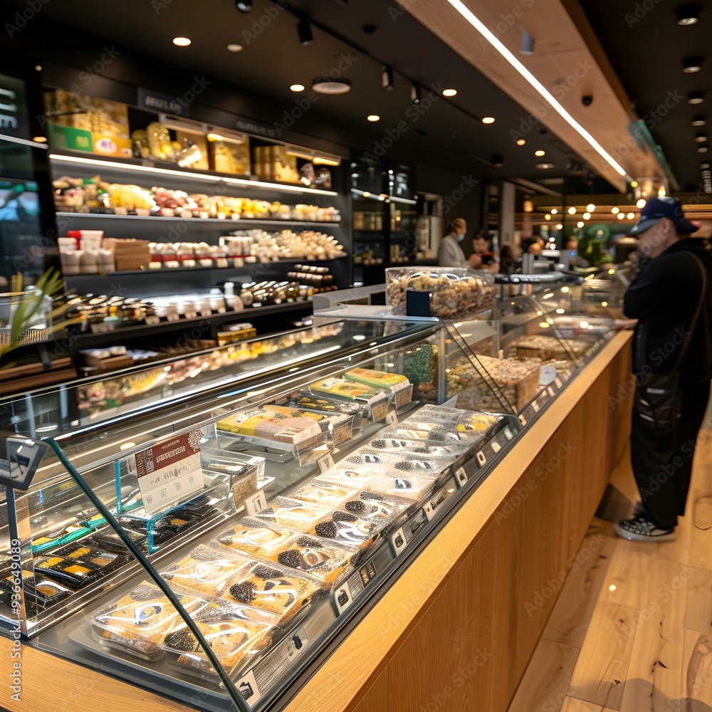 Gourmet Food Display In A Modern Bakery Gourmet Food Display In A Modern Bakery