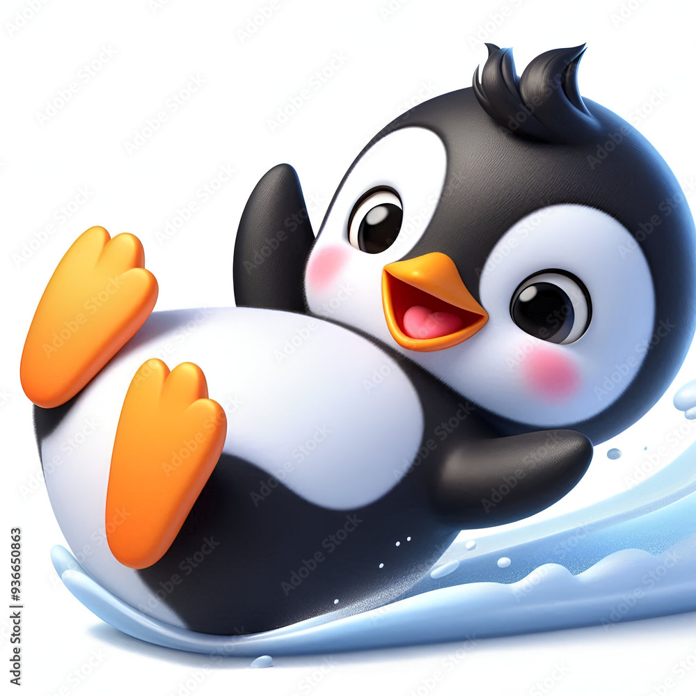Naklejka premium Playful Penguin