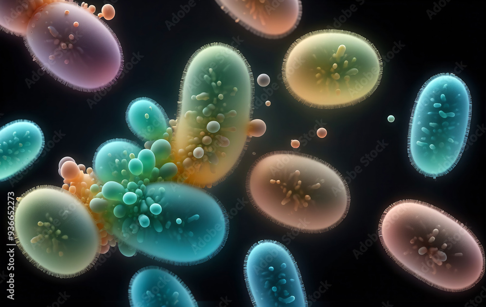 Unicellular organisms or protozoa, single-celled organisms microorganisms such as archaea, bacteria or protists swim in water Unicellular organisms or protozoa, single-celled organisms microorganisms such as archaea, bacteria or protists swim in water