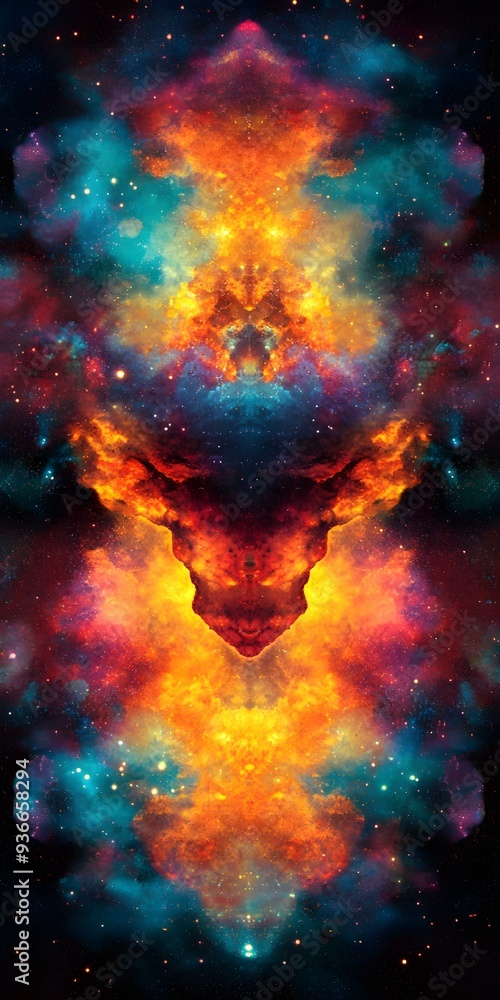 Abstract Digital Art of a Skull in a Galaxy Abstract Digital Art of a Skull in a Galaxy